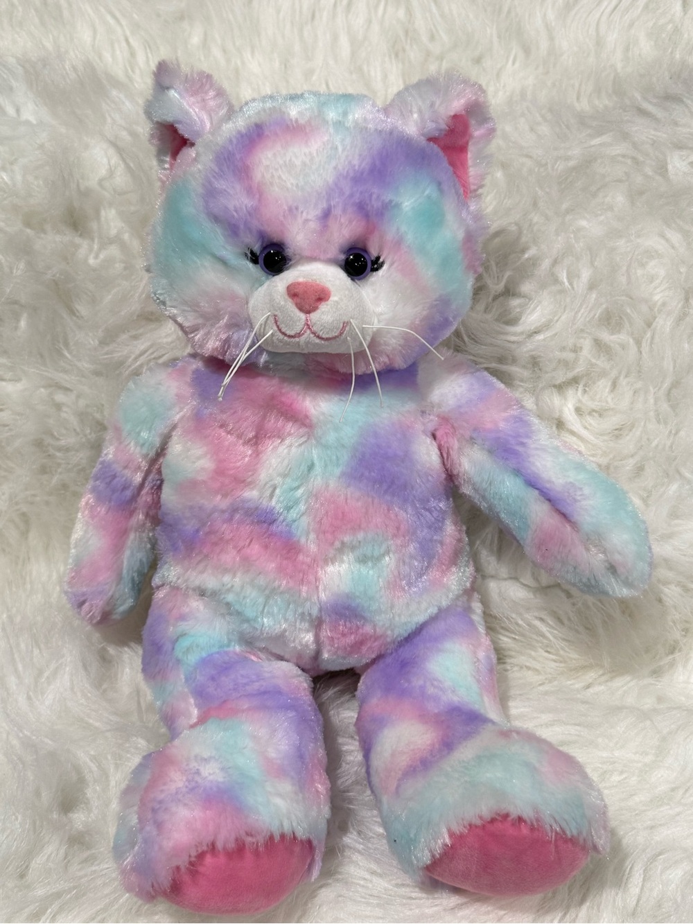 Build A Bear Workshop Pastel Swirl Kitty Cat 15” Plush BABW Stuffed Animal Toy